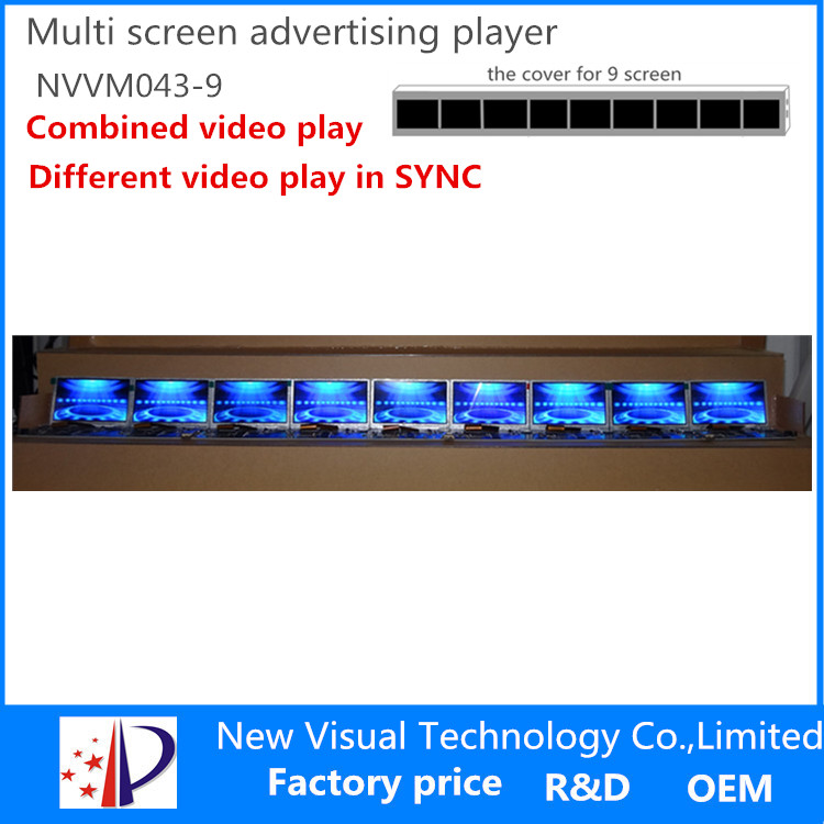 multi screen advertising display-4.3inch*9screen