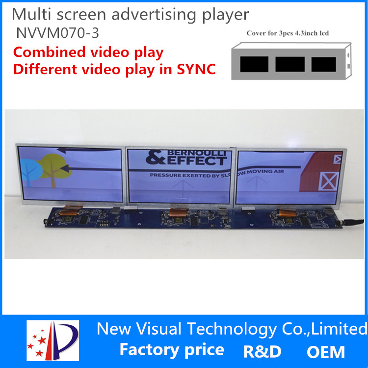 Multi screen advertising player-7inch*3pcs